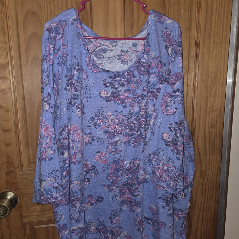 Catherines Blue and Purple Floral Top